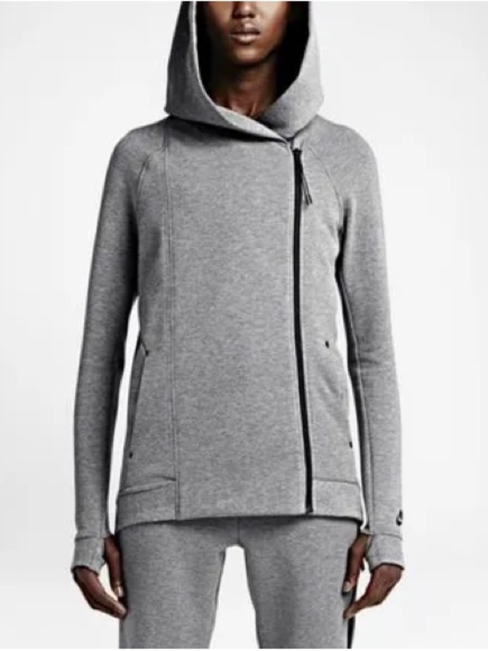 Nike Womens Tech Fleece Cape Hoodie with Asymmetrical Zip